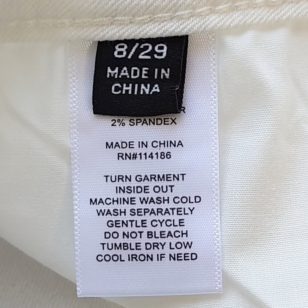Frye High-Rise Straight Leg Jeans Off-White Relaxed Stretch Women Sz 8/29 EUC - Picture 12 of 13